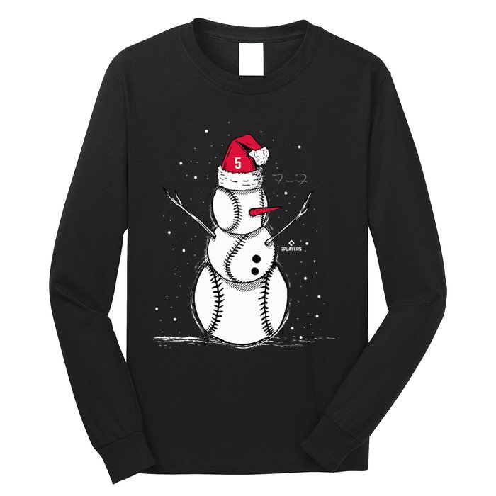 F.R.E.D.D.I.E Freeman Baseball Snowman Long Sleeve Shirt