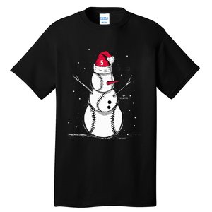 F.R.E.D.D.I.E Freeman Baseball Snowman Tall T-Shirt