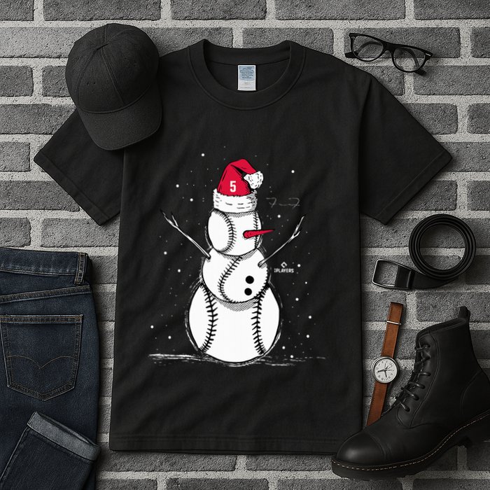 F.R.E.D.D.I.E Freeman Baseball Snowman Tall T-Shirt