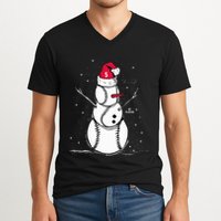 F.R.E.D.D.I.E Freeman Baseball Snowman V-Neck T-Shirt