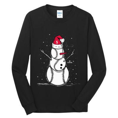 F.R.E.D.D.I.E Freeman Baseball Snowman Tall Long Sleeve T-Shirt