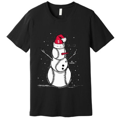 F.R.E.D.D.I.E Freeman Baseball Snowman Premium T-Shirt
