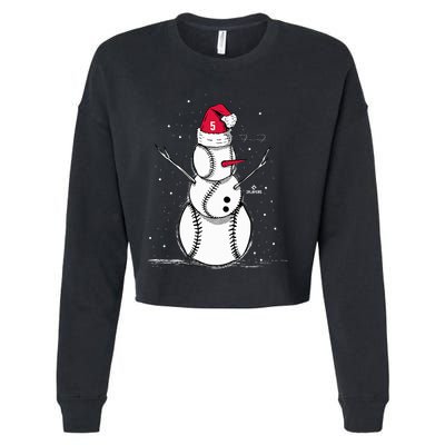 F.R.E.D.D.I.E Freeman Baseball Snowman Cropped Pullover Crew