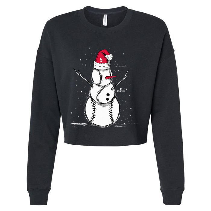 F.R.E.D.D.I.E Freeman Baseball Snowman Cropped Pullover Crew