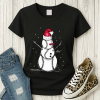 F.R.E.D.D.I.E Freeman Baseball Snowman Womens T-Shirt