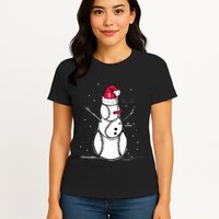 F.R.E.D.D.I.E Freeman Baseball Snowman Womens T-Shirt