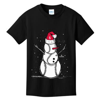 F.R.E.D.D.I.E Freeman Baseball Snowman Kids T-Shirt