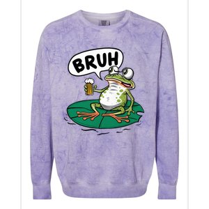 Funny Frog Bruh .. Colorblast Crewneck Sweatshirt