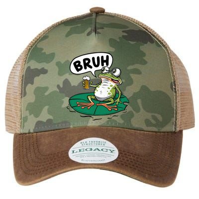 Funny Frog Bruh .. Legacy Tie Dye Trucker Hat