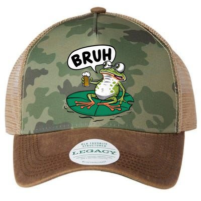 Funny Frog Bruh .. Legacy Tie Dye Trucker Hat