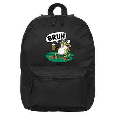 Funny Frog Bruh .. 16 in Basic Backpack