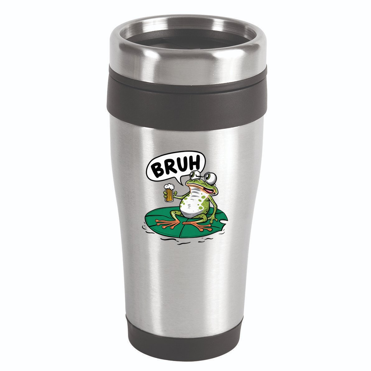 Funny Frog Bruh .. 16oz Travel Tumbler