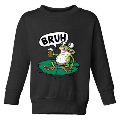 Funny Frog Bruh .. Toddler Sweatshirt