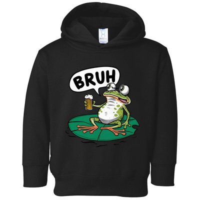Funny Frog Bruh .. Toddler Hoodie