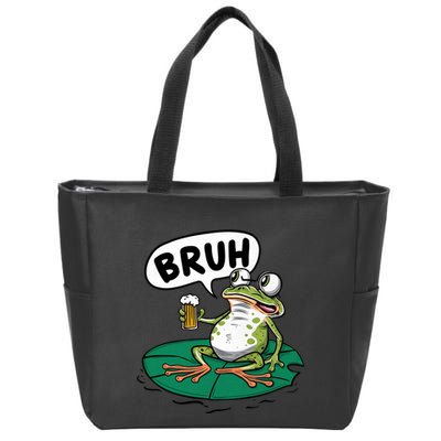 Funny Frog Bruh .. Zip Tote Bag