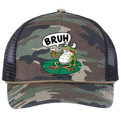 Funny Frog Bruh .. Retro Rope Trucker Hat Cap