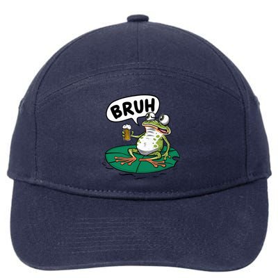 Funny Frog Bruh .. 7-Panel Snapback Hat