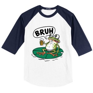 Funny Frog Bruh .. Baseball Sleeve Shirt