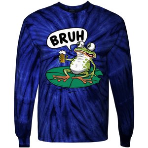 Funny Frog Bruh .. Tie-Dye Long Sleeve Shirt