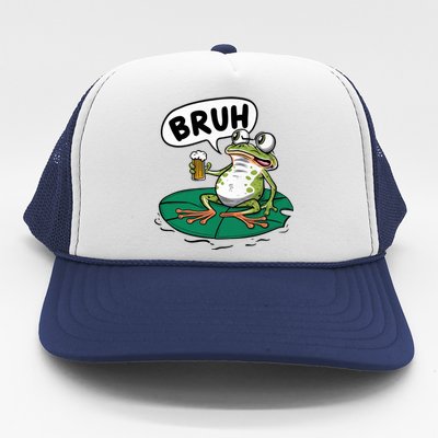 Funny Frog Bruh .. Trucker Hat