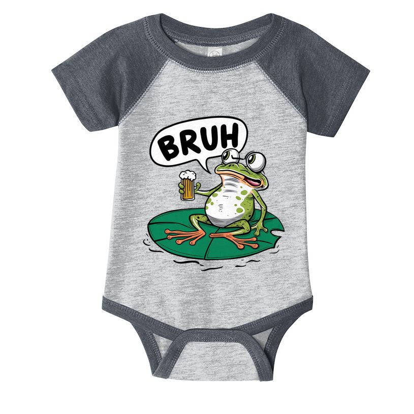 Funny Frog Bruh .. Infant Baby Jersey Bodysuit