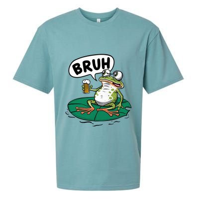 Funny Frog Bruh .. Sueded Cloud Jersey T-Shirt