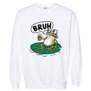 Funny Frog Bruh .. Garment-Dyed Sweatshirt