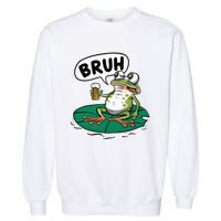 Funny Frog Bruh .. Garment-Dyed Sweatshirt