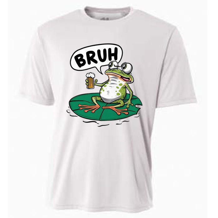 Funny Frog Bruh .. Cooling Performance Crew T-Shirt