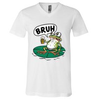 Funny Frog Bruh .. V-Neck T-Shirt