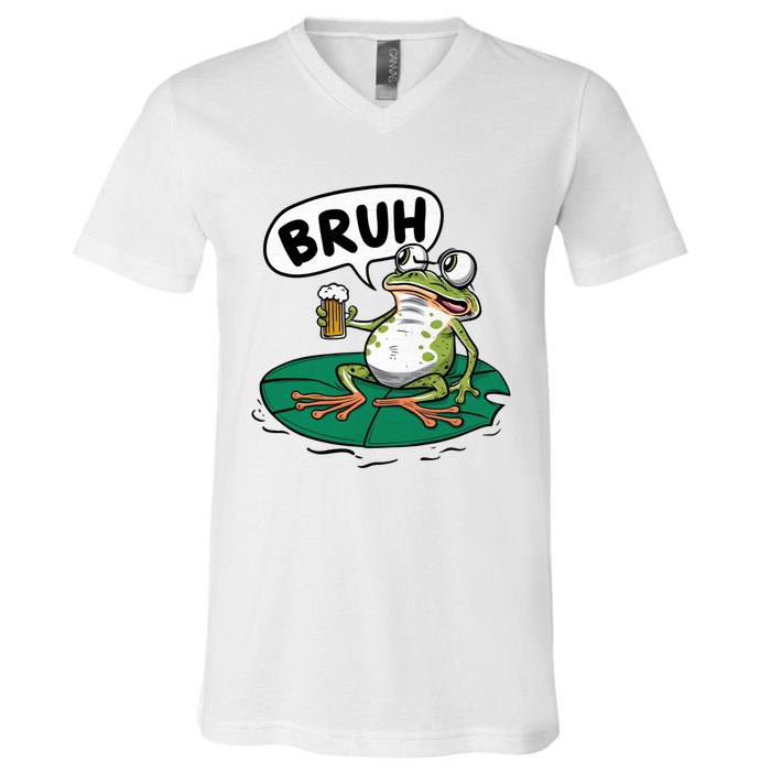 Funny Frog Bruh .. V-Neck T-Shirt