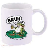 Funny Frog Bruh .. 11oz C Handle Ceramic Mug