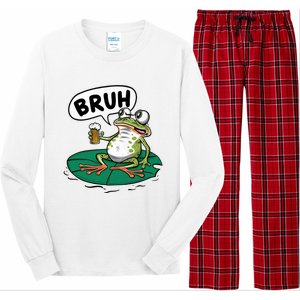 Funny Frog Bruh .. Long Sleeve Pajama Set