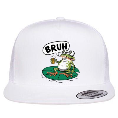 Funny Frog Bruh .. Flat Bill Trucker Hat