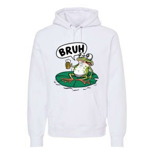 Funny Frog Bruh .. Premium Hoodie