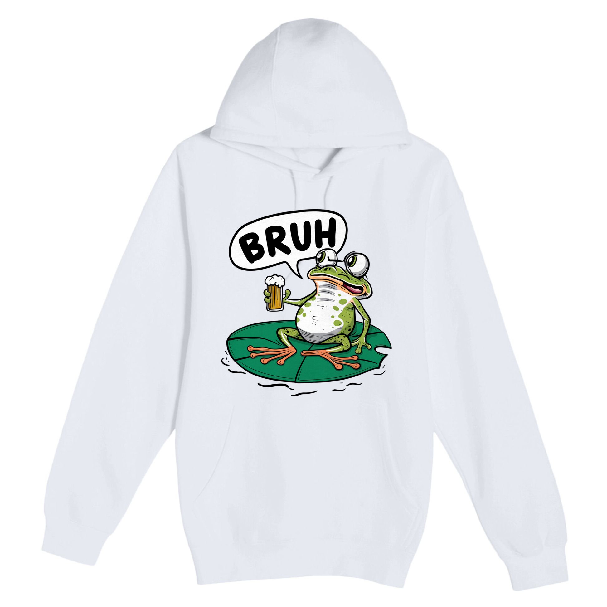 Funny Frog Bruh .. Premium Pullover Hoodie