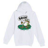 Funny Frog Bruh .. Premium Pullover Hoodie