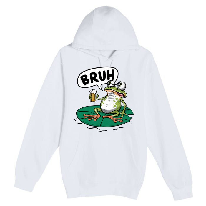 Funny Frog Bruh .. Premium Pullover Hoodie