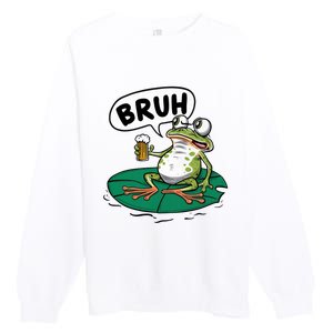 Funny Frog Bruh .. Premium Crewneck Sweatshirt