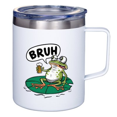 Funny Frog Bruh .. 12oz Stainless Steel Coffee Mug