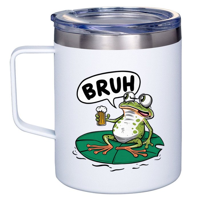 Funny Frog Bruh .. 12oz Stainless Steel Coffee Mug