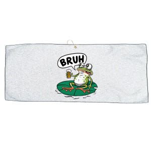 Funny Frog Bruh .. Large Microfiber Waffle Golf Towel