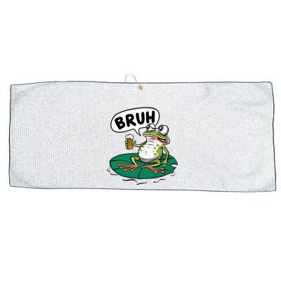 Funny Frog Bruh .. Large Microfiber Waffle Golf Towel