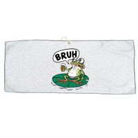 Funny Frog Bruh .. Large Microfiber Waffle Golf Towel