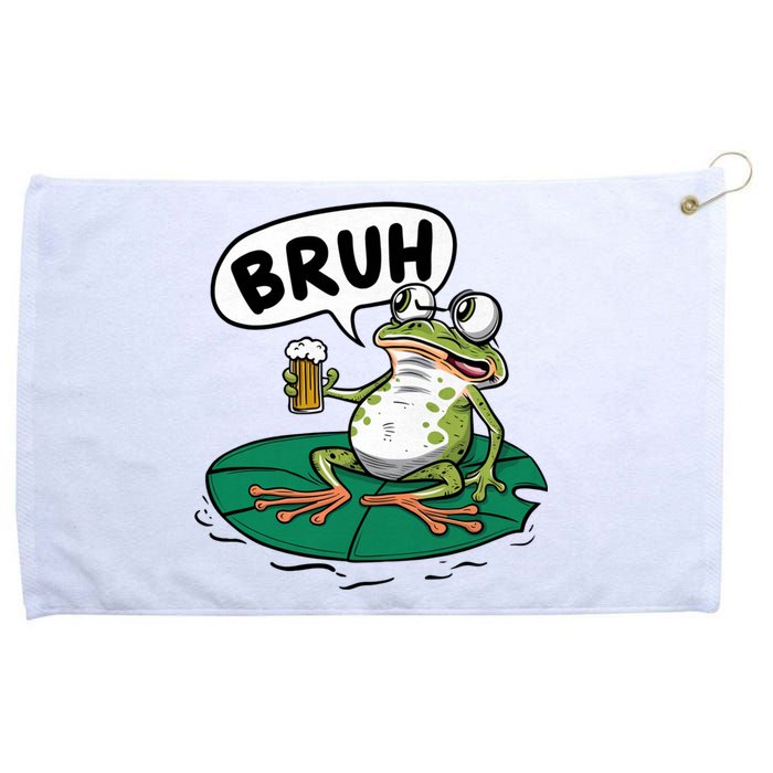 Funny Frog Bruh .. Grommeted Golf Towel