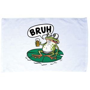 Funny Frog Bruh .. Microfiber Hand Towel