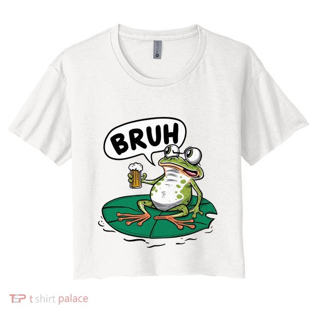 Funny Frog Bruh .. Crop Top