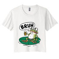 Funny Frog Bruh .. Crop Top