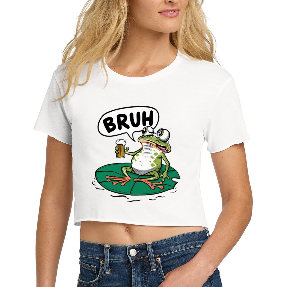 Funny Frog Bruh .. Crop Top