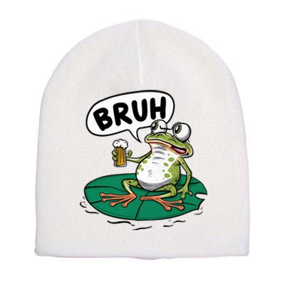 Funny Frog Bruh .. Short Acrylic Beanie